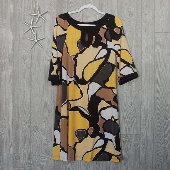 Chico's Wrinkle Free Dress Keyhole Front Chico's Size 1 Medium Size 8 - Picture 1 of 8